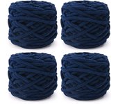 Hilo de lana para tejer 4xHilo de tejer para crochet, hilo grueso suave para hacer proyectos de hilo