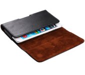 DFV mobile - Funda Cinturon Piel Autentica Clip Horizontal para Samsung Galaxy A41 (2020) - Negra