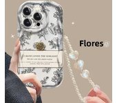 3D Golden Rose Pearl Chain Case for Samsung Galaxy A55 A54 A53 A52 A35 A23 A24 A31 A33 A34 A14 A15 A25 M54 5G A32 Cover Fundas