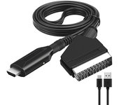 Scart to HDMI-Compatible Converter Conversion Adapter Cable 1m/3.28ft Black