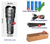 High Power 100W LED Flashlight Super Bright Long Range Tactical Torch Type-C Rechargeable Outdoor Camping Emergency Lantern