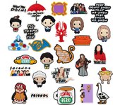 28pcs/set Old Friends Cartoon series Shoe Decoration Designer for Shoe Charms Accessories for Classic Clog Kids Gifts