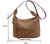 Summer Straw Woven Bag for Women Shoulder Bag Raffia Paper Rope Boho Beach Handbags Casual Messenger Crossbody Bag Female Purse