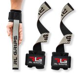 RL Grips® Straps Gym con Muñequera para Levantamiento de Pesas y Powerlifting - Correas de Agarre para Espalda con Protección de Muñeca - Agarraderas de Gimnasio para Peso Muerto y Culturismo
