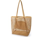 Bolso de hombro informal de verano personalizado con bolsillo con cremallera, bolso de compras plegable reutilizable, bolso de mujer para picnic, piscina, gimnasio, viajes, comestibles