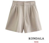 TRAFZA Casual Women Suits 2 Pieces V Neck Buttons Vest Blazer+High Waist Wide Leg Shorts Fashion 2023 Summer Vintage Sets