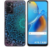 Funda Silicona Transparente para Oppo A76 / A96 diseño Mandala Dibujos
