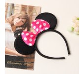 Girl Mouse Ears Headband Children Princess Party Accessories Kids Bowknot Dots Hair Band Halloween Birthday Christmas Hairband