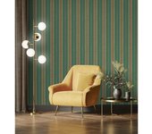 Muestra DIN A4 de Papel pintado vinílico de rayas con efecto textura de tela tejida en relieve - Alexander Stripe 676430 de GAULAN