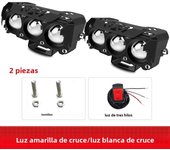 3 Lens Motorcycles LED Headlight Work Spot Light Hi/Low Beam Motorbike Spotlight Driving Fog Lamp External Scooters Headlamps