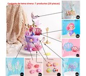 Ocean Cake Decoration Octopus, Turtles, Whales, Poofish, Manta Rays for Kids Happy Birthday Party Cake Topper Baby Shower Gifts