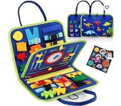 Tablero de actividades Montessori para niños pequeños, libro de juegos educativos preescolares integrales, ideal para viajes en avión y automóvil, regalo de cumpleaños, color rosa