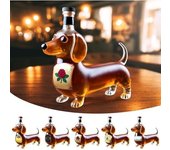 Botella de whisky de perro salchicha, decantador de whisky de perro salchicha para amantes del whisky (D)