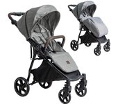 Niu – Silla de Paseo Cochecito de bebé VentT+ Capota XXL – Respaldo y Reposapiés ajustasble – Amortiguación 4 ruedas y chasis de aluminio – plegado compacto – Mosquitera y plástico de lluvia