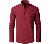 6XL Spring and Autumn Social Business Leisure Slim Fit Thin Pure White Large Sleeve Men's Shirt Fashion and Easy to Wear