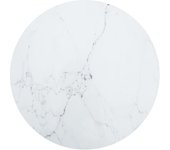vidaXL Tablero de mesa diseño mármol vidrio templado blanco Ø70x0,8 cm
