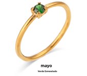 E.B.belle 12 Months Constellation CZ Birthstone Rings For Woman Gold Plated Stainless Steel Zodiac Birthday Gift Ring Jewelry