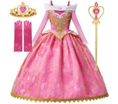 Girls Sleeping Beauty Aurora Cosplay Princess Dress Kids Rapunzel Frozen Elsa Cinderella Costume Party Clothing 2-10Years