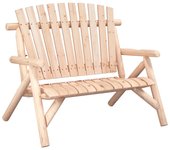 vidaXL Banco de jardín de 2 plazas madera maciza abeto 119x85x98 cm Natural, Marrón oscuro, Conjunto Terraza Muebles Jardín Exterior Juego de Muebles de jardín Mueble Jardín Exterior Muebles de Salon Exterior