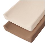 Funda para cambio de muselina para niños y niños, y transurable Algodón ultrasuave, juego de sábanas para cambiarse pañales para recién nacidos, paquete sábanas cubierta almohadilla pañales 2 piezas Caja protectora pañales Manga del cambio