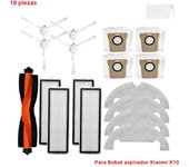 For Xiaomi Robot Vacuum X10 Robot Vacuum Cleaner Parts Replacement Main Side Brush Hepa Filter Mop Cloth Dust Bag Accessories