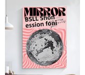 Hot Pink Disco Ball  Poster Art Self-adhesive Art Small Poster HD Quality Poster Wall Art Painting Study Wall Decoration