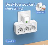 Enchufe de pared con tapa independiente y USB adaptador de red UE AC enchufe de la tira de alimentación con protector de sobrecarga
