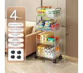 Acrylic multi-layer trolley storage racks, suitable for storing snacks, toys, baby products, sundries and other items.