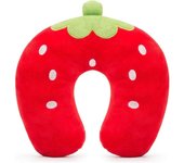 Almohada de Viaje para niños, Soporte de Cuello en Forma de U para aliviar el Dolor, para la Oficina en casa, Camping, Viajes, avión, Coche, Tren (Fresa)