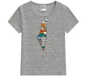 I Love Palestine My Homeland Palestinian Map with Kufiya Hatta Pattern and Most Sacred Cites -wht Baby T-Shirt