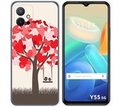 Funda Silicona para Vivo Y55 5G diseño Pajaritos Dibujos