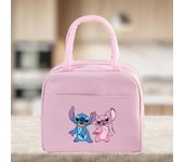 Stitch & Angel Lunch Bag, Portable Lunch Box Storage Bag, Foldable Insulated Cooler Handbag,Perfect For Office School Picnic