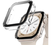 Glass+cover For Apple Watch case series 9 8 7 6 5 4 se 44mm 40m 41mm 45mm Straight Edge Screen Protector apple watch accessories
