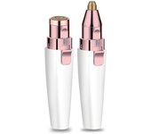 Depilador Facial Eléctrico 2Colores | Depilador de Cejas | Cabezal 2 en 1 | Con luz | Perfecta para Retoques de Cejas, Labios, Nariz y Orejas | Carga USB