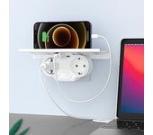 Enchufe USB Pared, 4 en1 Pared Adaptador Enchufe, Ladron Enchufes con 1Type C USB+1 Type A USB Puertos+2 Enchufes CA,con Luz Calida LED Noche ideal para casa ,oficina o Viaje.