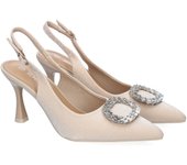Zapatos tacón cómodo fiesta para mujer color beige YG738