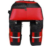 Bolsa de montaje de nailon para bicicleta con tres compartimentos y cubierta impermeable para bicicleta de montaña