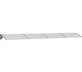 vidaXL Marquesina puerta policarbonato gris y transparente 400x75 cm