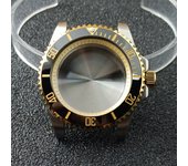 High-quality Silvery Black Case have inner ring 40.5mm watch men's case FIT NH34 NH35 NH36 movement Automtaic Watch Box