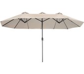 Tectake - Sombrilla Silia 460 x 270 cm  Sombrilla doble grande con poste estable  Revestimiento duradero y resistente a los rayos UV  Mecanismo de apertura y plegado suave con manivela