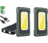 JOMAFA - Juego de 2 Lampara Linterna de Taller LED recargable USB y Bateria externa para cargar movil  4000 mAh, 800 Lm - 1296X2