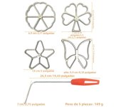 5-Piece Cast Iron Rosette Cookie Maker Set - Versatile Molds with Handle for Easy Use - Perfect for Festive Baking & Family