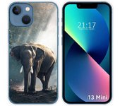 Funda Silicona compatible con iPhone 13 Mini (5.4) diseño Elefante Dibujos