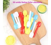 50Pcs Plastic Ice Cream Scoop Dessert Scoop Family Spoons Soup Plastic Spoons Cute Tasting Scoop Great For Party Cutlery