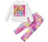 2PCS Kids Girl Clothes Set Cartoon Pattern Fashion Long Sleeve Top+Skirt Pant Spring&Autumn Lovely Wear for Child Girl 1-6 Years