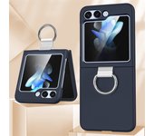 Solid Color Folding With Finger Ring Buckle Case For Samsung Z Flip 6 5 Zflip 5 Z Flip4 Z flip 3 5G Shockproof Matte Clear Cover