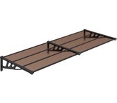 vidaXL Marquesina de puerta policarbonato negro dimensiones 122x90 cm, 152.5x90 cm, 199x90 cm Protección Rayos UV para Terraza Patio Exterior Jardín