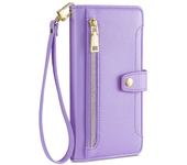 Long Lanyard Leather Zipper Wallet Phone Case for OPPO Reno 12 11F F25 A3 Pro A60 Crossbody Phone Bag Protective Cover Fundas