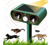 Repelente de gatos ultrasónico solar Repelente de gatos para exteriores Sensibilidad y frecuencia ajustables Repelente de gatos ultrasónico para repeler plagas Protector de jardín