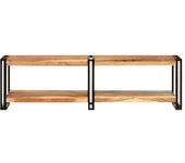 vidaXL Mueble de TV madera maciza de acacia Negro, Mueble de Salon, Mueble TV, Mueble TV salon, Mesa de TV, Mueble tele